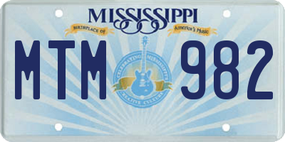 MS license plate MTM982