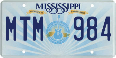 MS license plate MTM984