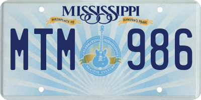 MS license plate MTM986