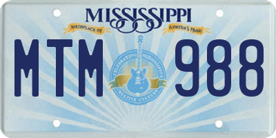 MS license plate MTM988