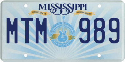 MS license plate MTM989