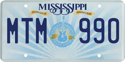 MS license plate MTM990
