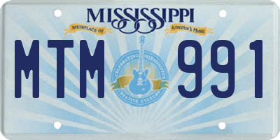MS license plate MTM991
