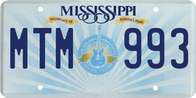 MS license plate MTM993