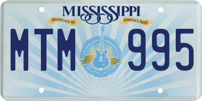 MS license plate MTM995