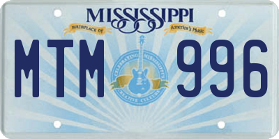 MS license plate MTM996