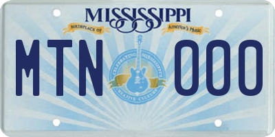 MS license plate MTN000