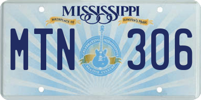 MS license plate MTN306