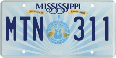 MS license plate MTN311