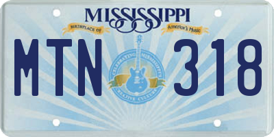 MS license plate MTN318