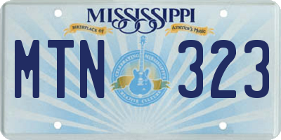 MS license plate MTN323