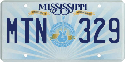 MS license plate MTN329