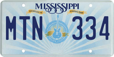 MS license plate MTN334