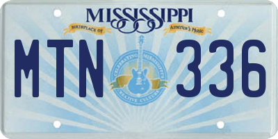 MS license plate MTN336