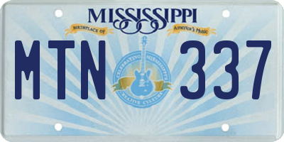 MS license plate MTN337