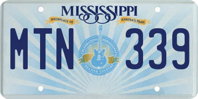MS license plate MTN339