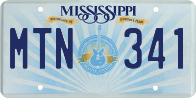 MS license plate MTN341