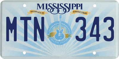 MS license plate MTN343