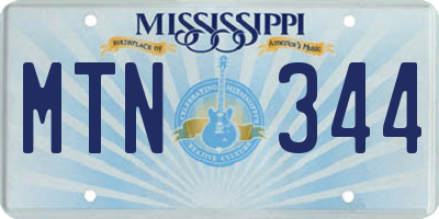 MS license plate MTN344