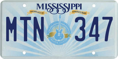 MS license plate MTN347