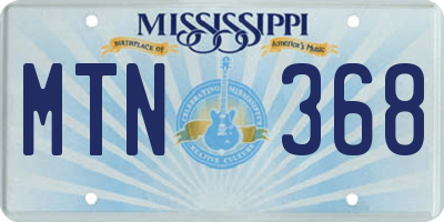 MS license plate MTN368