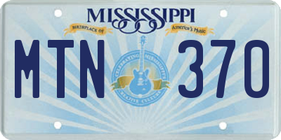 MS license plate MTN370