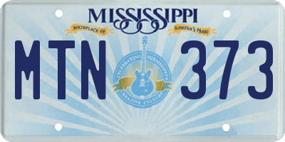 MS license plate MTN373