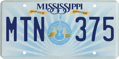MS license plate MTN375