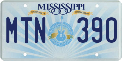 MS license plate MTN390