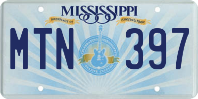 MS license plate MTN397
