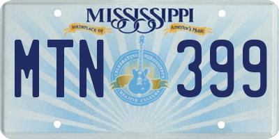 MS license plate MTN399