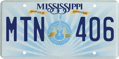MS license plate MTN406