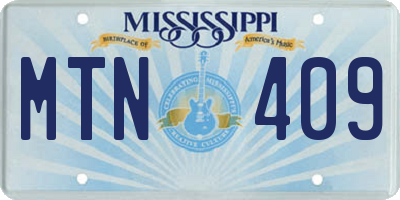 MS license plate MTN409