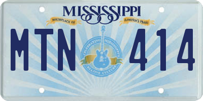 MS license plate MTN414