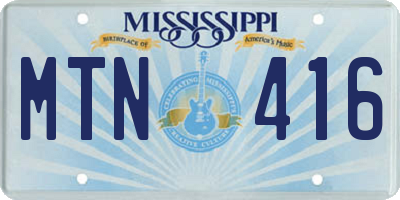 MS license plate MTN416