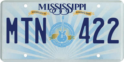 MS license plate MTN422