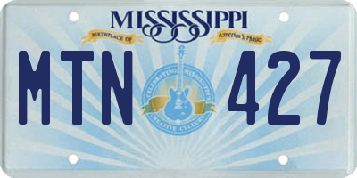 MS license plate MTN427