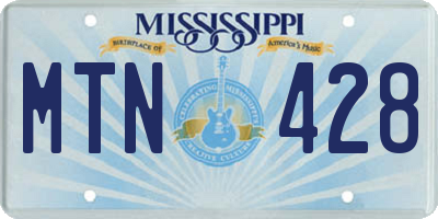 MS license plate MTN428