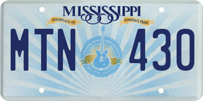 MS license plate MTN430