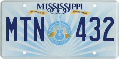 MS license plate MTN432