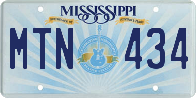 MS license plate MTN434