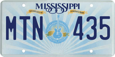 MS license plate MTN435