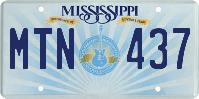 MS license plate MTN437