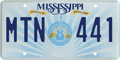 MS license plate MTN441
