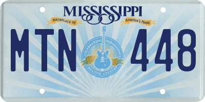 MS license plate MTN448