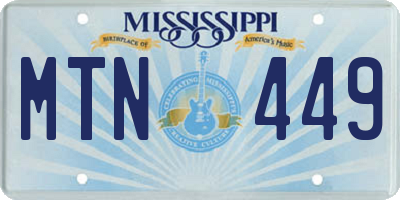 MS license plate MTN449