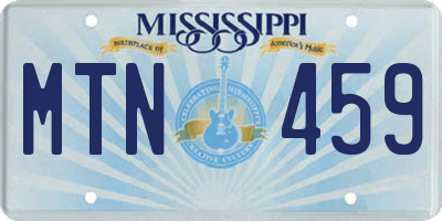 MS license plate MTN459