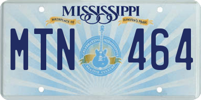 MS license plate MTN464