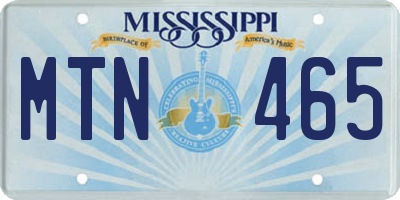 MS license plate MTN465