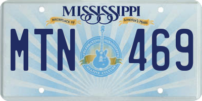 MS license plate MTN469